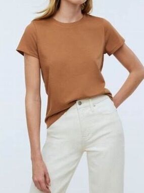 Madewell Short-Sleeve Crewneck Tee in Mauve